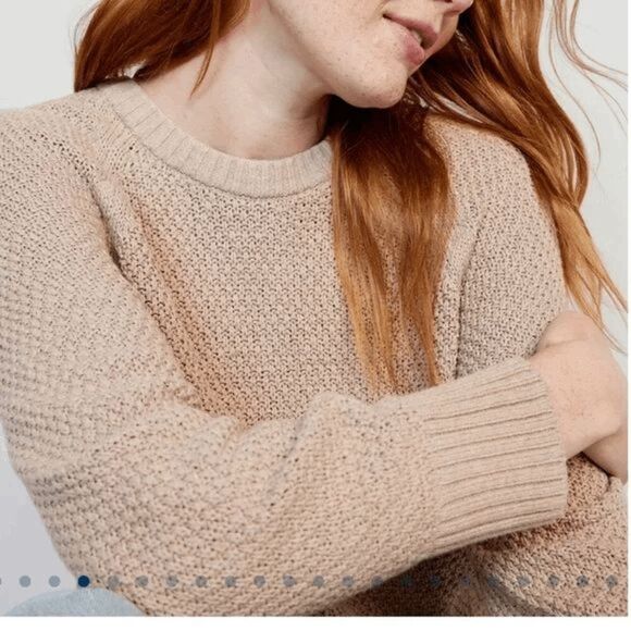 Old Navy Beige Taupe Natural Loose Textured Tunic Knit Sweater XS - Picture 10 of 11